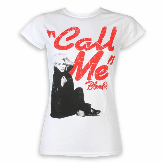 Women's T-shirt Blondie - Call Me - White - ROCK OFF 1 Women's T-shirt Blondie - Call Me - White - ROCK OFF