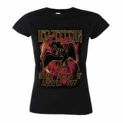 T-shirt Metal Women's Led Zeppelin - Black Flames - NNM