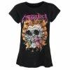 Women's T-shirt Metallica - Flower Skull - Pink Logo - Black