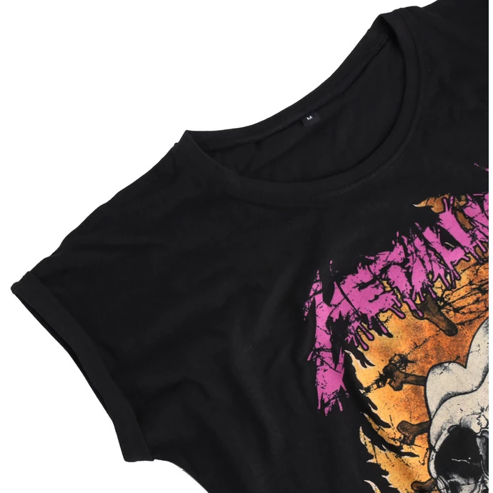 Women's T-shirt Metallica - Flower Skull - Pink Logo - Black 4 Women's T-shirt Metallica - Flower Skull - Pink Logo - Black - Image 4