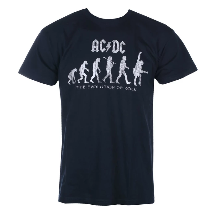 Men's T-shirt AC/DC - Evolution Of Rock - NAVY - ROCK OFF 1 Men's T-shirt AC/DC - Evolution Of Rock - NAVY - ROCK OFF