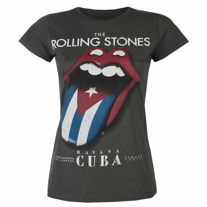 Women's T-shirt Rolling Stones - Havana Cuba CHAR - ROCK OFF 1 Women's T-shirt Rolling Stones - Havana Cuba CHAR - ROCK OFF