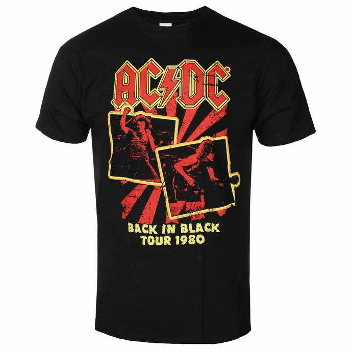 Men's T-shirt AC/DC - Back In Black Tour 1980 - BLACK - ROCK OFF 1 Men's T-shirt AC/DC - Back In Black Tour 1980 - BLACK - ROCK OFF