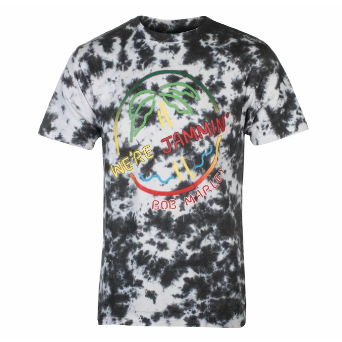 Men's T-shirt Bob Marley - Neon Sign - WHITE Dip-Dye - ROCK OFF 1 Men's T-shirt Bob Marley - Neon Sign - WHITE Dip-Dye - ROCK OFF