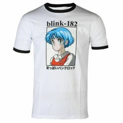 Men's T-shirt Blink 182 - Anime Ringer - WHITE - ROCK OFF