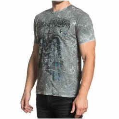 T-shirt Hardcore Men's - Ramstein Ramblers - AFFLICTION -T-shirts hardcore Shop A17876 Graphite Talon Wash SP2