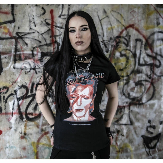 Women's T-shirt David Bowie - Aladdin Sane - BLACK - ROCK OFF 2 Women's T-shirt David Bowie - Aladdin Sane - BLACK - ROCK OFF - Image 2