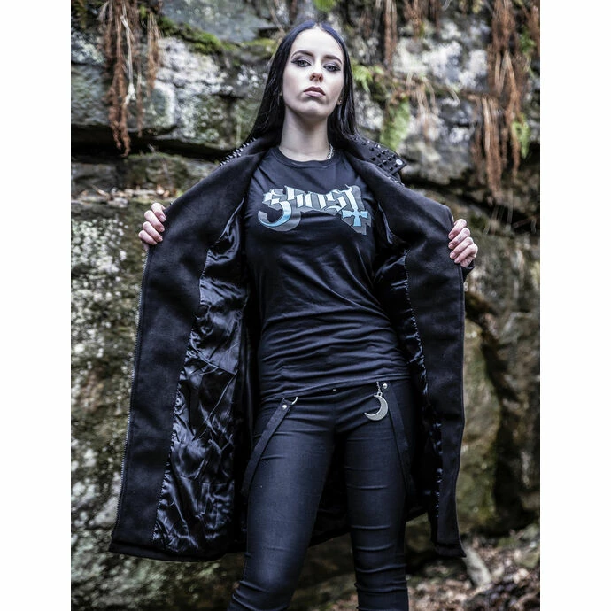 Women's T-shirt Ghost - Blue/Grey Keyline Logo Skinny - ROCK OFF 2 Women's T-shirt Ghost - Blue/Grey Keyline Logo Skinny - ROCK OFF - Image 2