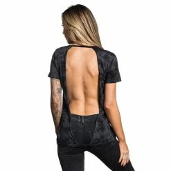 T-shirts hardcore Shop -T-shirts hardcore Shop SCW1873 Engage Twist Back Top Black B 2000x