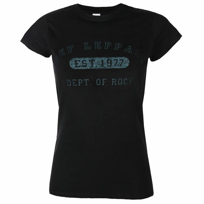 Women's T-shirt Def Leppard - Collegiate Logo - BLACK - ROCK OFF 1 Women's T-shirt Def Leppard - Collegiate Logo - BLACK - ROCK OFF