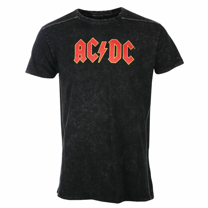 Men's T-shirt AC/DC - Logo - Snow Wash - ROCK OFF 1 Men's T-shirt AC/DC - Logo - Snow Wash - ROCK OFF