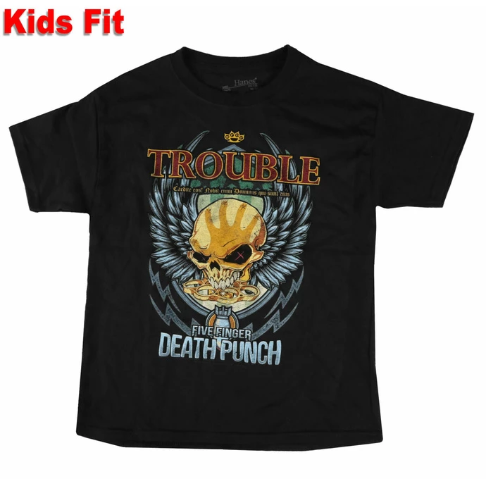 Children's T-shirt Five Finger Death Punch - Trouble - BLACK - ROCK OFF 1 Children's T-shirt Five Finger Death Punch - Trouble - BLACK - ROCK OFF