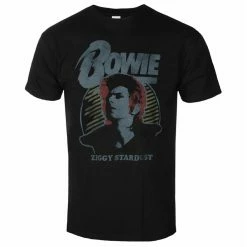 Men's T-shirt David Bowie - Vtge Ziggy BLACK - ROCK OFF -T-shirts hardcore Shop fettrz017