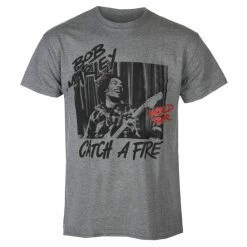 Men's T-shirt Bob Marley - Catch A Fire World Tour - Grau Meliert