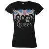 Women's T-shirt Queen - Packaged Union Jack - Black - ROCK OFF