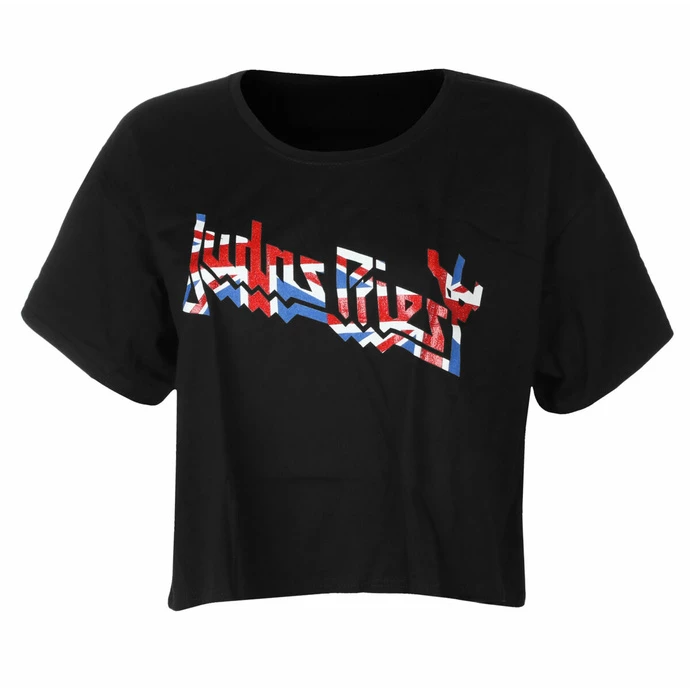 Women's T-shirt Judas Priest - Union Glitter Print Boxes - BLACK - ROCK OFF 1 Women's T-shirt Judas Priest - Union Glitter Print Boxes - BLACK - ROCK OFF